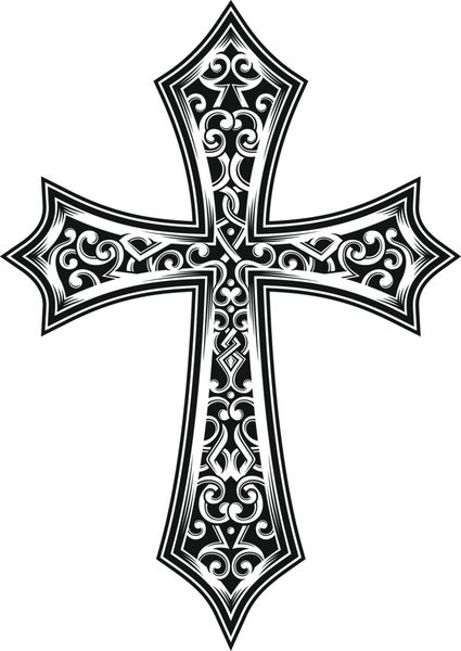 وکتور صلیب مسیحی مزین