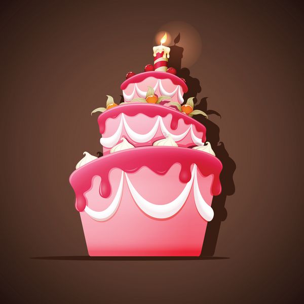 کیک تولد با شمع