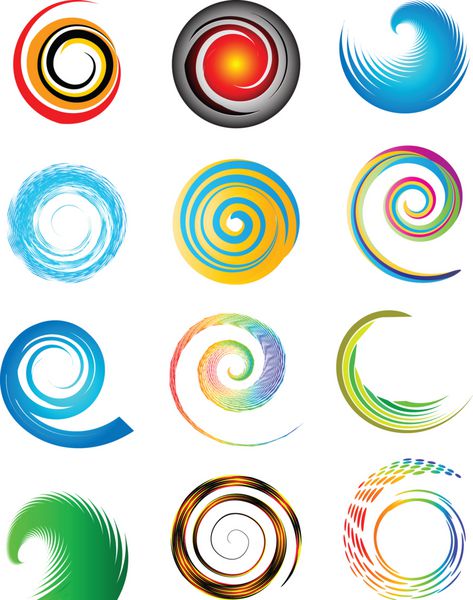 مجموعه ای از دایره های رنگارنگ عناصر طراحی انتزاعی