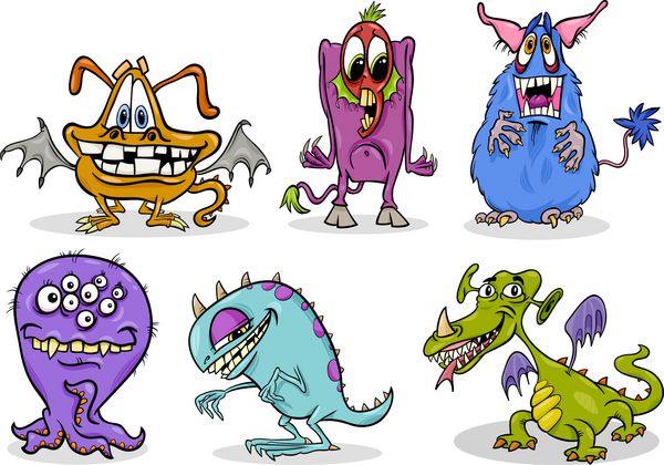 مجموعه تصویرسازی هیولاهای کارتونی