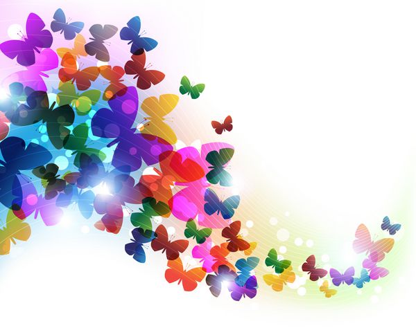 پروانه های رنگارنگ پرواز