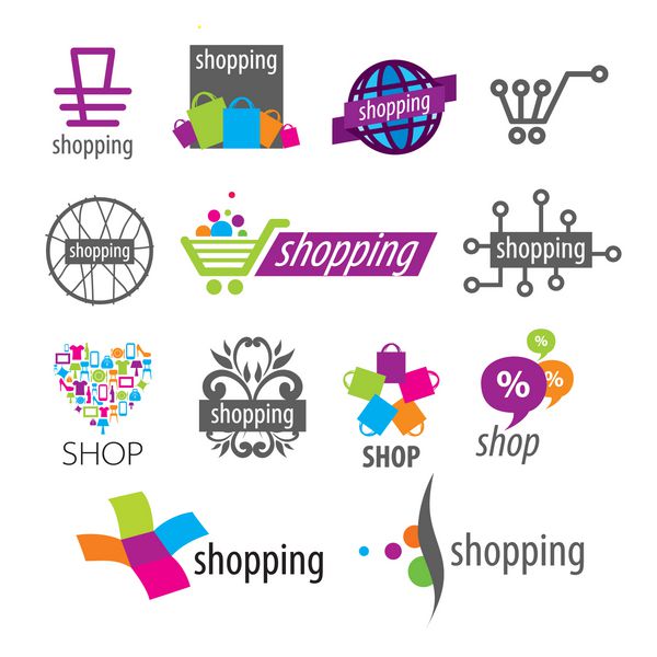 مجموعه ای از لوگوهای وکتور مراکز خرید و فروشگاه ها