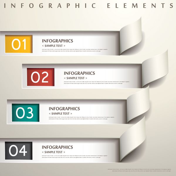 اینفوگرافیک کاغذی سه بعدی انتزاعی
