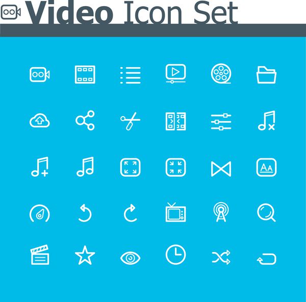 مجموعه آیکون های ویدئویی