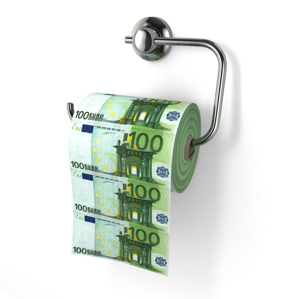 کاهش ارزش یورو پول به عنوان دستمال توالت
