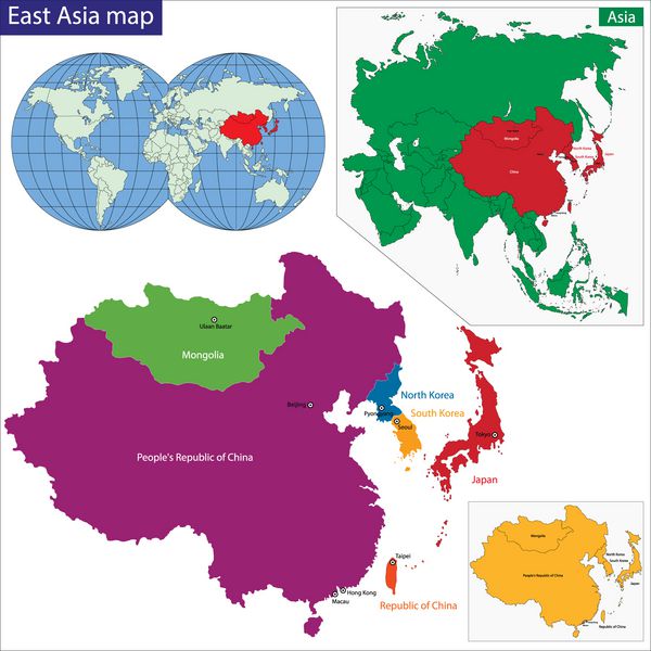 نقشه آسیای شرقی