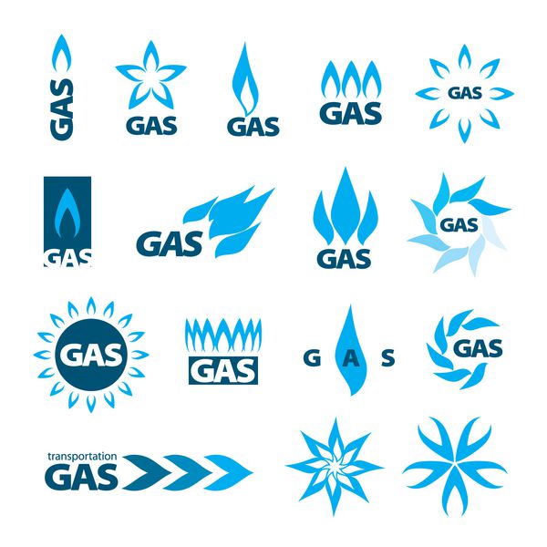 مجموعه لوگوهای وکتور گاز طبیعی