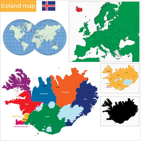 نقشه ایسلند