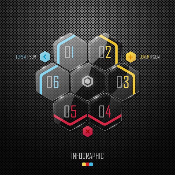 طراحی قالب اینفوگرافیک شیشه ای