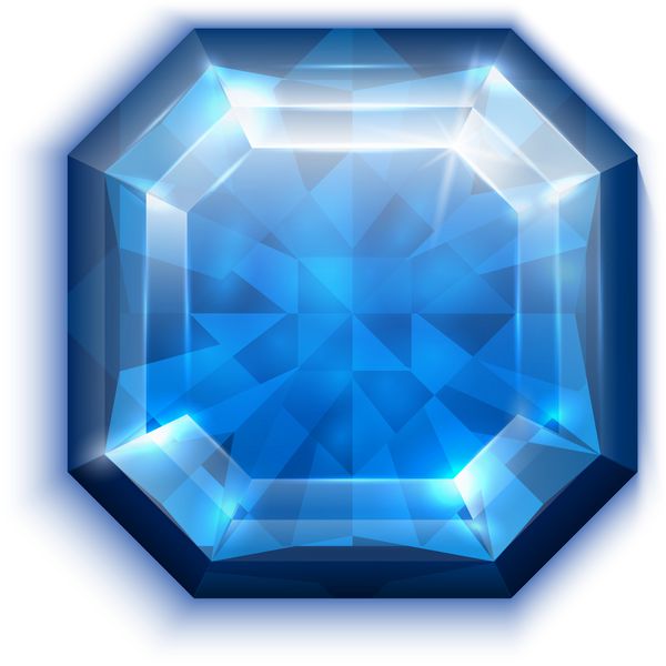 نماد الماس آبی برش asscher