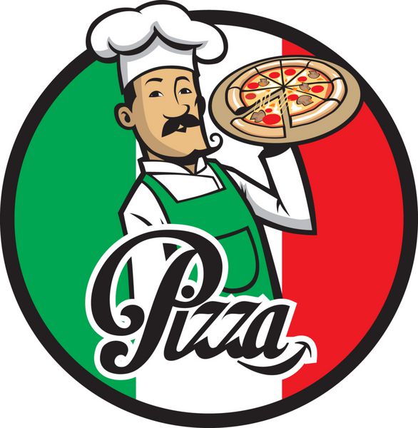 سرآشپز ایتالیایی با پیتزا