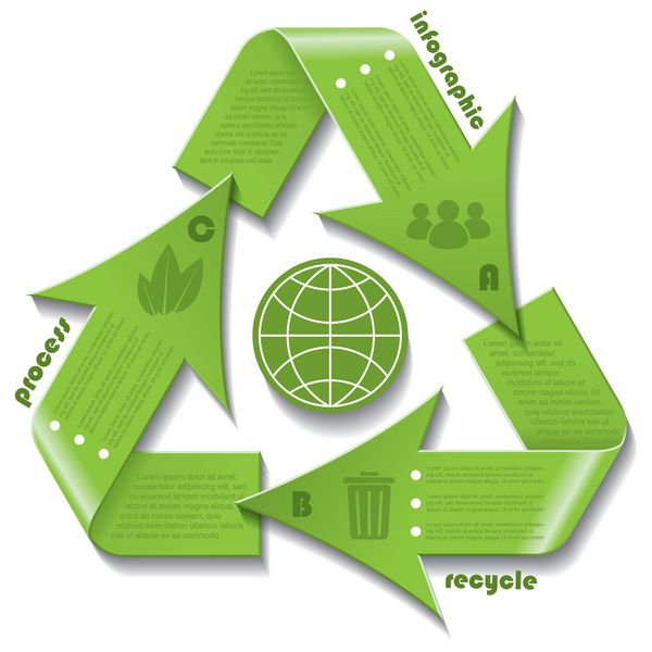 اینفوگرافیک نماد بازیافت برای ارائه تجاری