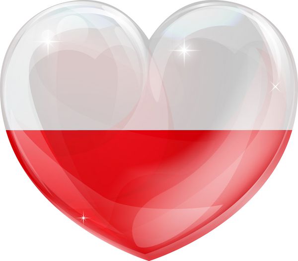 پرچم لهستان عشق قلب