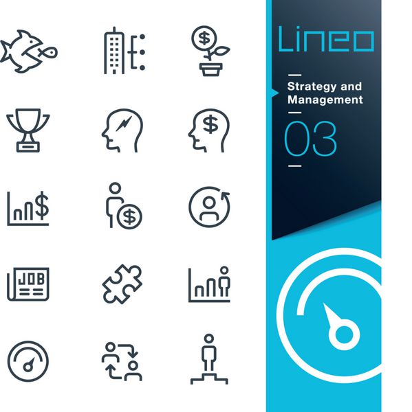 lineo - نمادهای طرح استراتژی و مدیریت