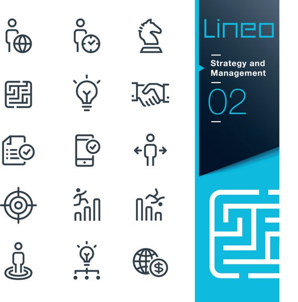 lineo - نمادهای طرح استراتژی و مدیریت