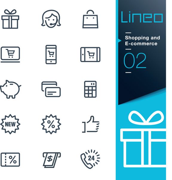 lineo - نمادهای طرح کلی خرید و تجارت الکترونیک