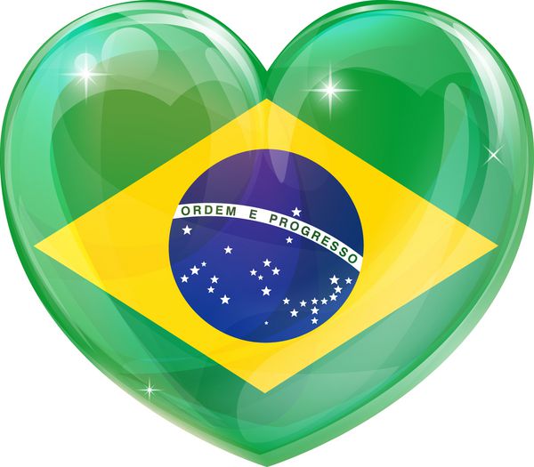 قلب عشق پرچم برزیل