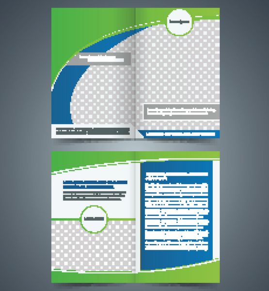 طرح قالب بروشور دو تایی خالی با رنگ سبز جزوه