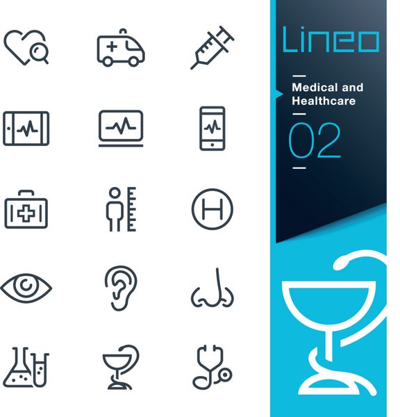 lineo - نمادهای طرح کلی پزشکی و بهداشتی