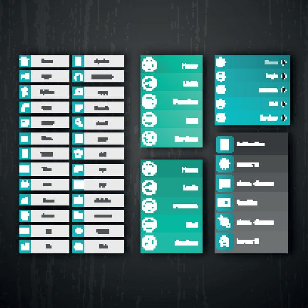 عناصر طراحی وب تخت دکمه ها نمادها قالب های وب سایت