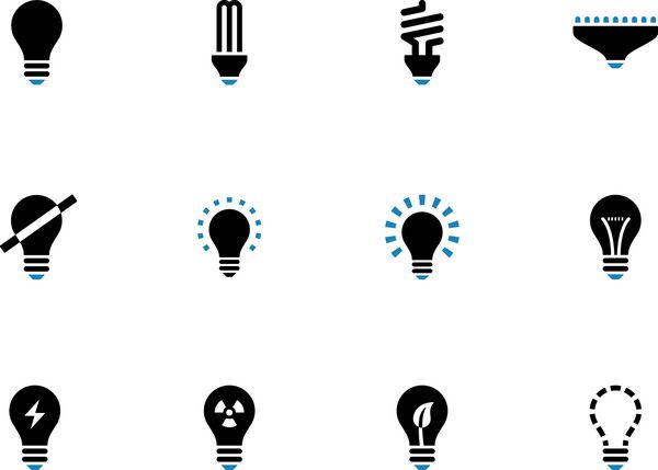 نمادهای لامپ و لامپ cfl دوتونی