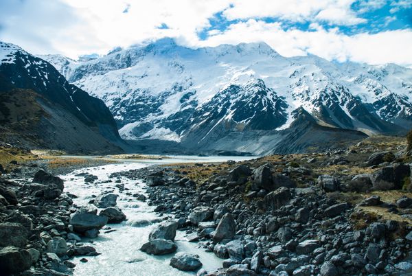 نمایی زیبا و یخچال طبیعی در پارک ملی کوه کوک در جنوب است