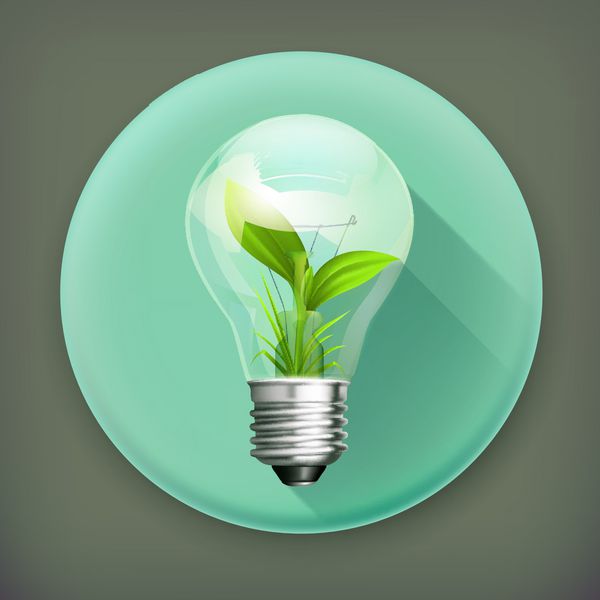 انرژی سبز نماد وکتور سایه بلند