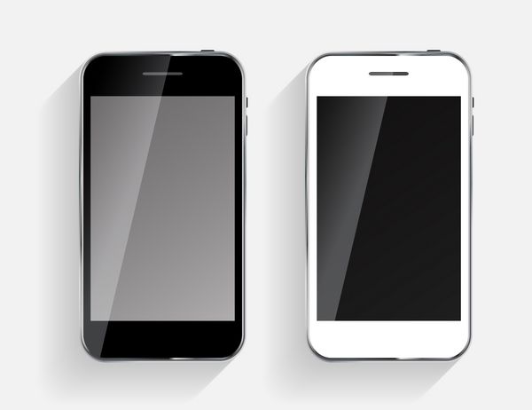 طراحی انتزاعی گوشی های موبایل سیاه و سفید بردار ilrati