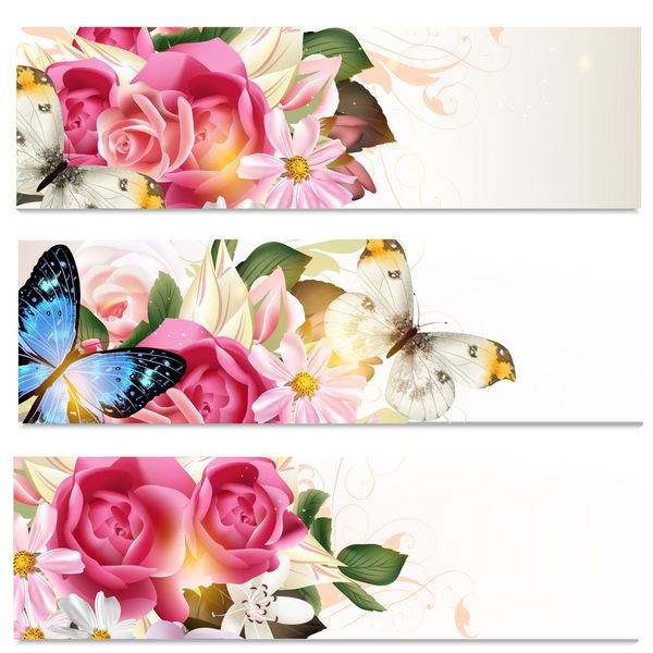 ست کارت ویزیت با گل برای طراحی