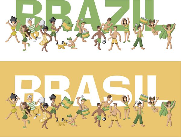 گروهی از برزیلی های کارتونی در حال تفریح