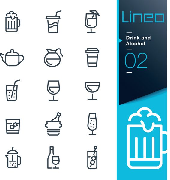 lineo - نمادهای نوشیدنی و طرح کلی