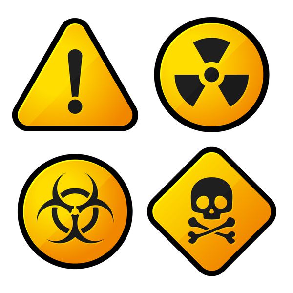 مجموعه نمادهای علامت زرد خطر