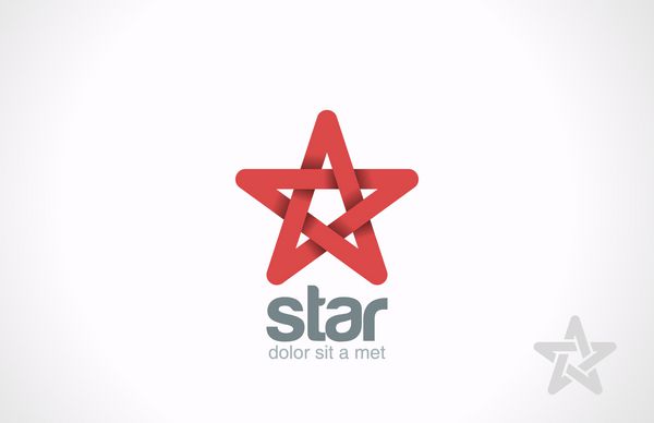 طراحی لوگو وکتور حلقه بی نهایت ستاره پنج نقطه نماد حلقه