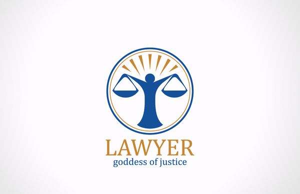 طرح لوگو وکتور مقیاس نماد وکیل نماد قانونی