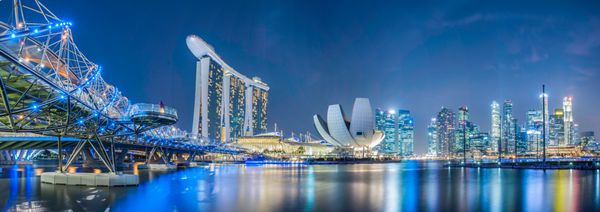 شهر سنگاپور در شب