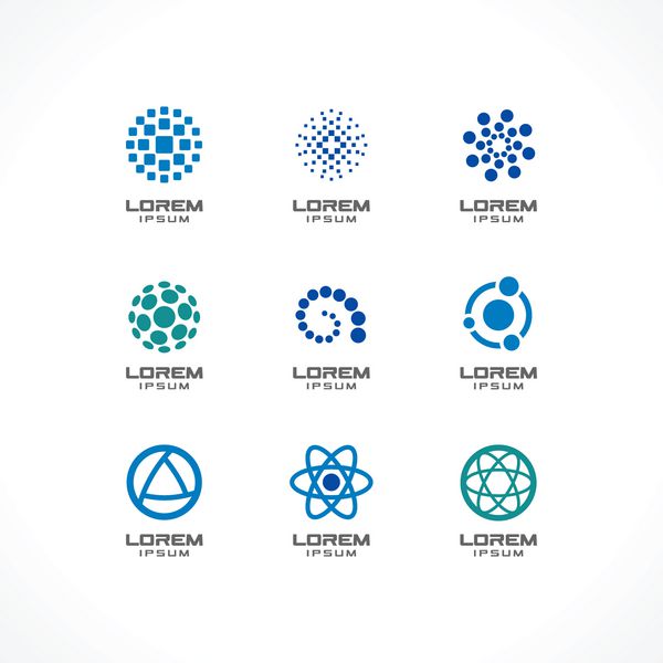 مجموعه ای از عناصر طراحی آیکون ایده های لوگوی انتزاعی