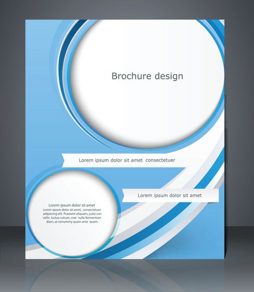 طرح آبی بروشور تجاری جلد مجله بروشور یا پوستر