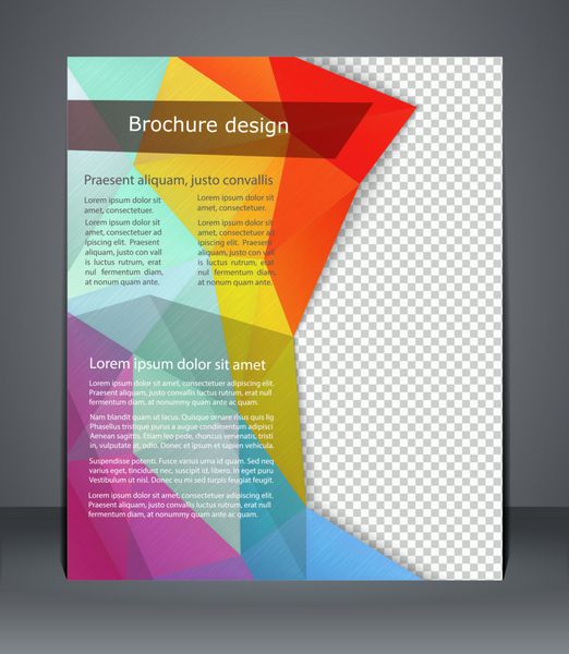 بروشورهای طراحی هندسی روی جلد مجله بروشور یا پوستر