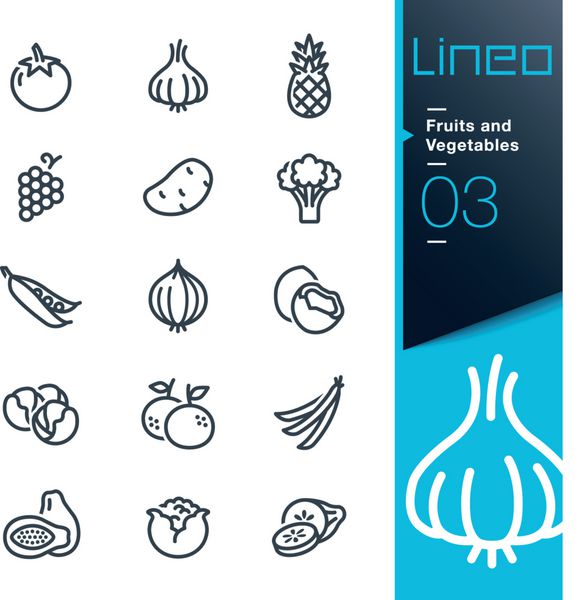 lineo - نمادهای طرح کلی میوه ها و سبزیجات