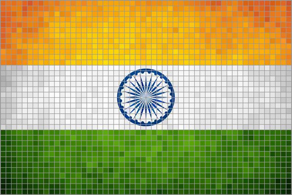 پرچم موزاییک انتزاعی هند
