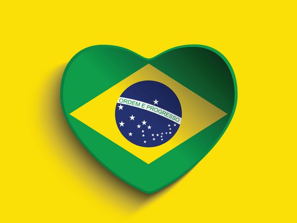 قلب برزیل 2014 با پرچم برزیل