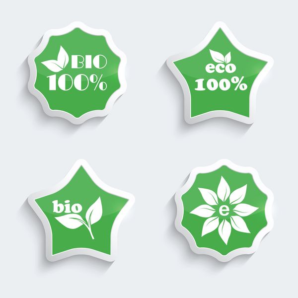 دکمه های پلاستیکی براق با نمادهای محیطی