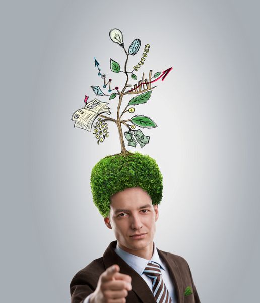 مرد سبز ذهن محیط زیست کسب و کار دوستانه