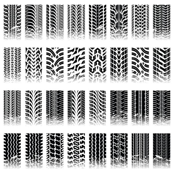 مجموعه ای از الگوهای مسیر تایر قابل کاشی