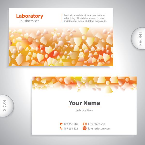 کارت ویزیت آزمایشگاه پزشکی نارنجی سفید جهانی