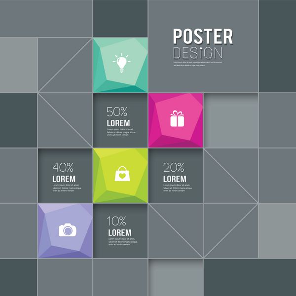 قالب مربع پوستر مدرن برای طراحی کسب و کار