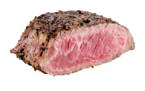 استیک گوشت گاو گوشت جدا شده در پس زمینه سفید