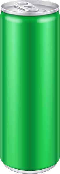 قوطی نوشیدنی آلومینیومی فلزی سبز رنگ آماده برای طراحی شما