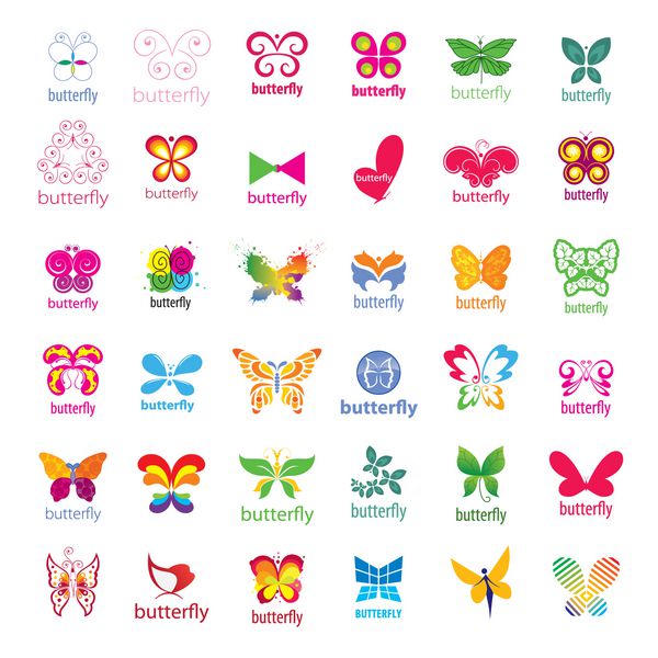 بزرگترین مجموعه لوگوهای وکتور پروانه ها