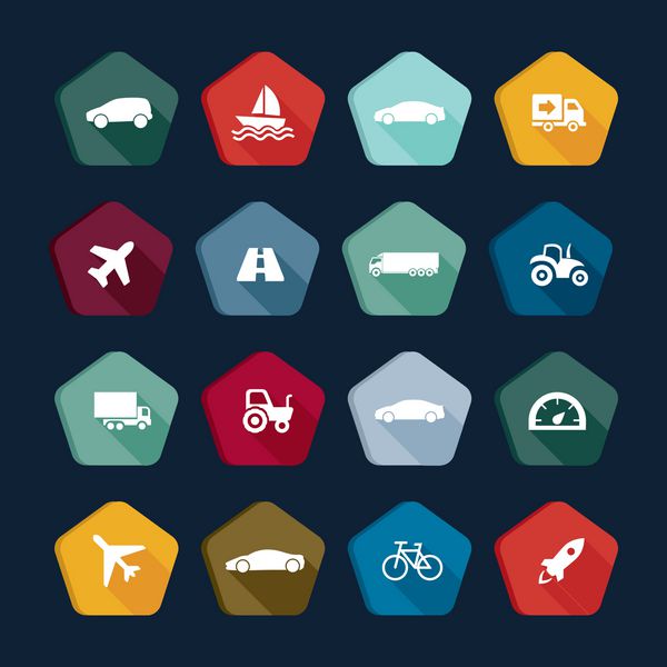 نمادهای حمل و نقل دکمه های حمل و نقل